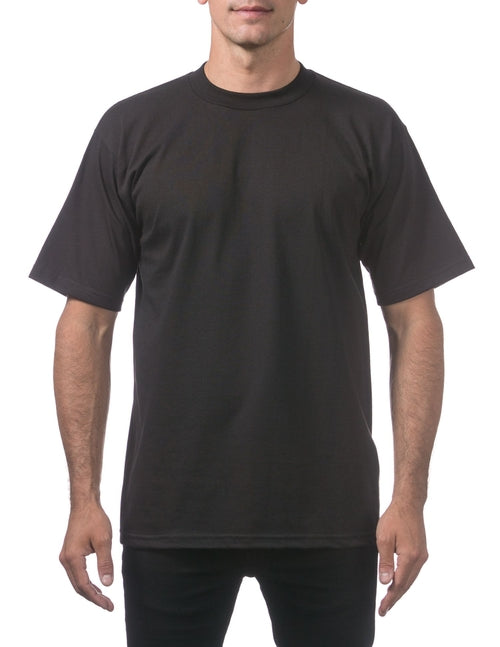 Men's Heavyweight Plain Blank Basic Black T-shirt 5.6 oz